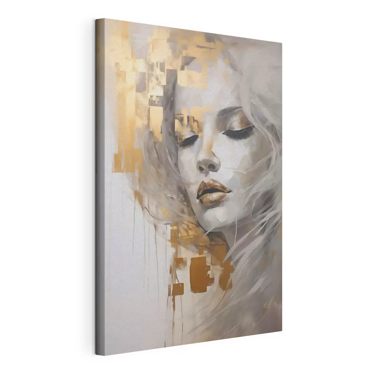 Tableau Portrait abstrait d'une jeune femme, imitant une peinture s51130