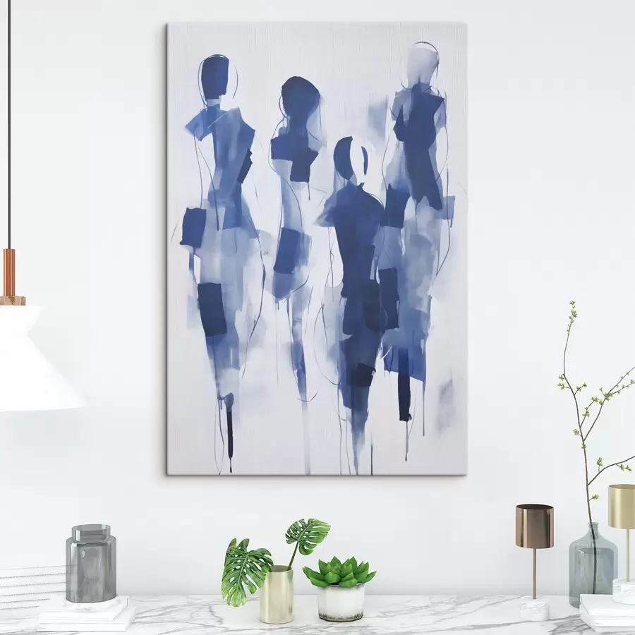 Tableau Silhouettes abstraites, imitation de la peinture s51131