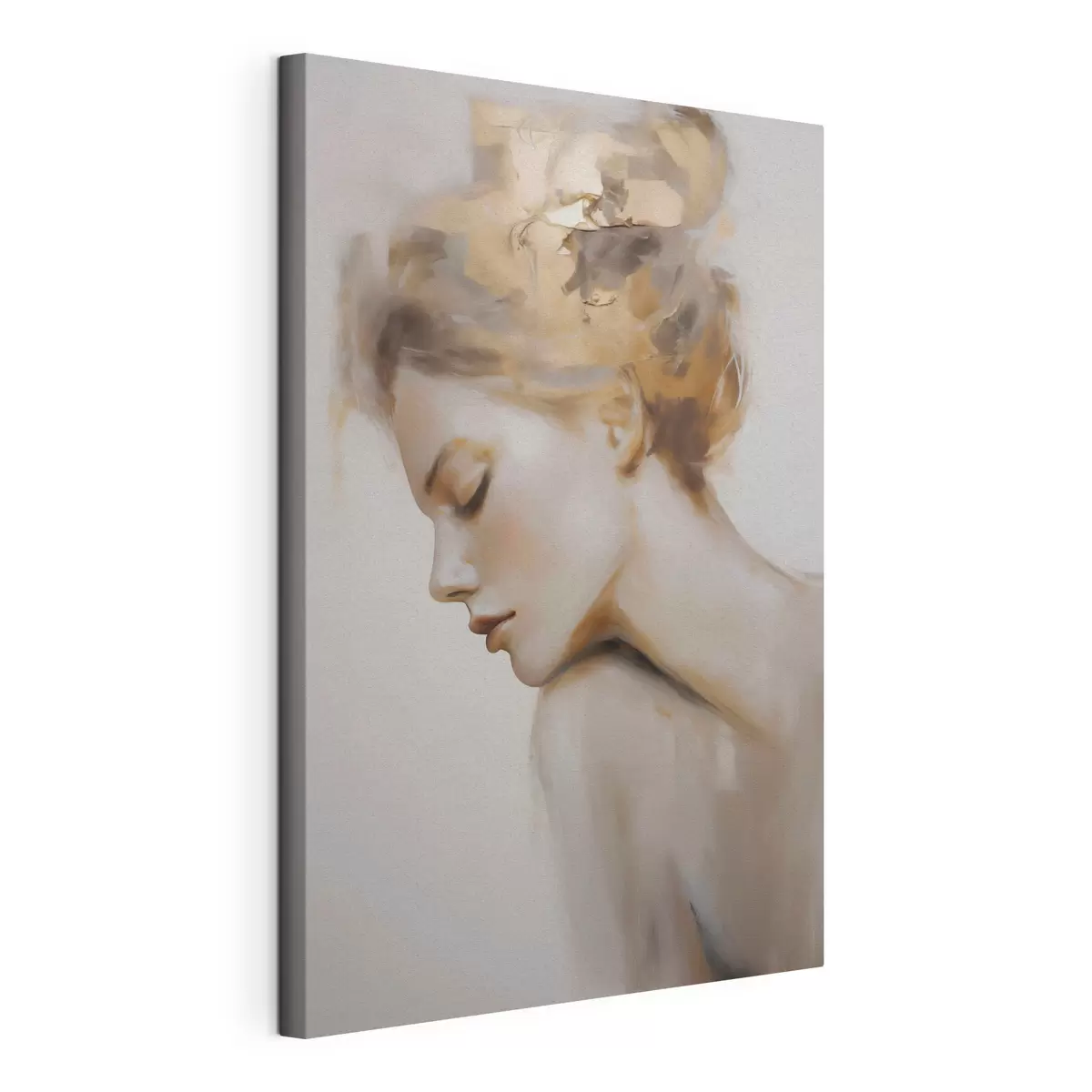 Tableau Portrait d'une jeune fille les yeux fermés s51133