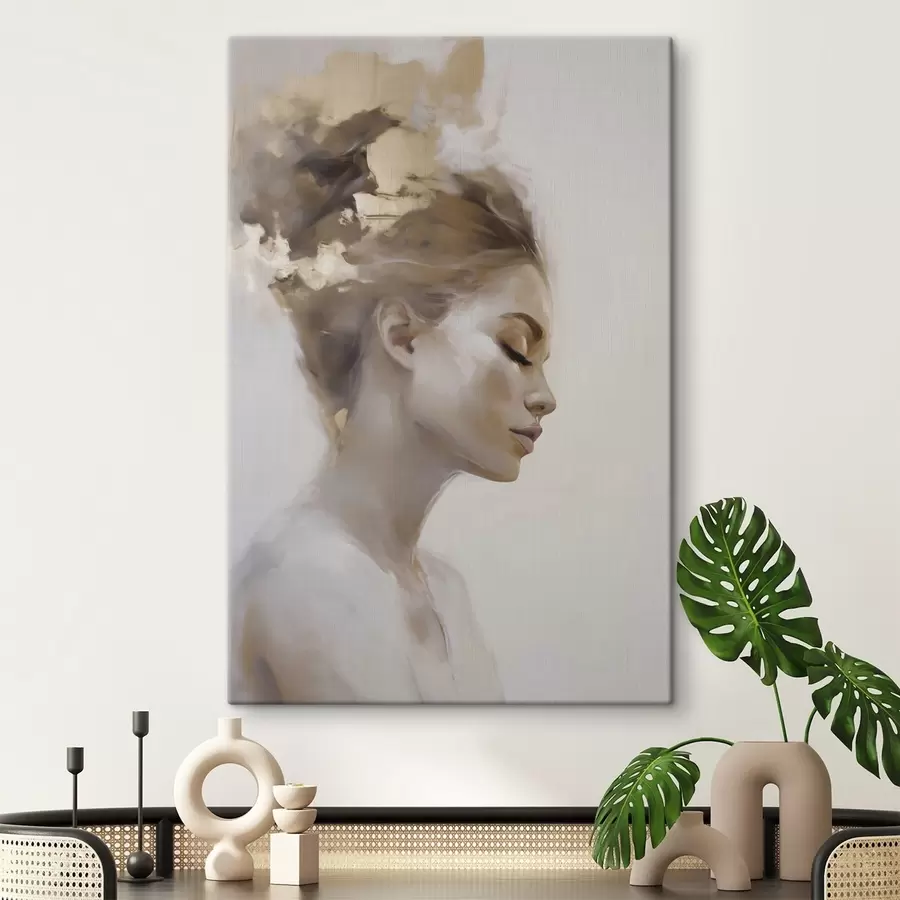 Tableau Portrait de profil d'une jeune femme s51134