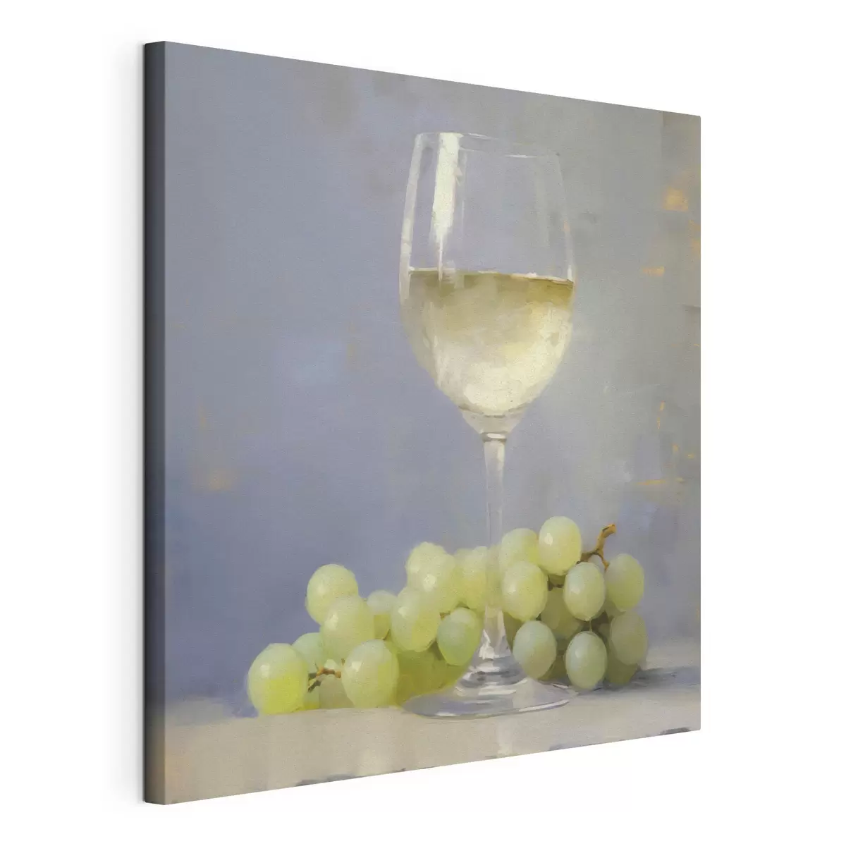 Tableau Un verre de vin et des raisins, une reproduction d'un tableau s51136