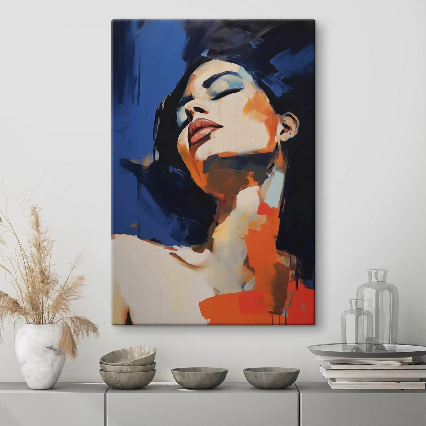Tableau Jeune fille endormie, imitation d'un tableau s51139