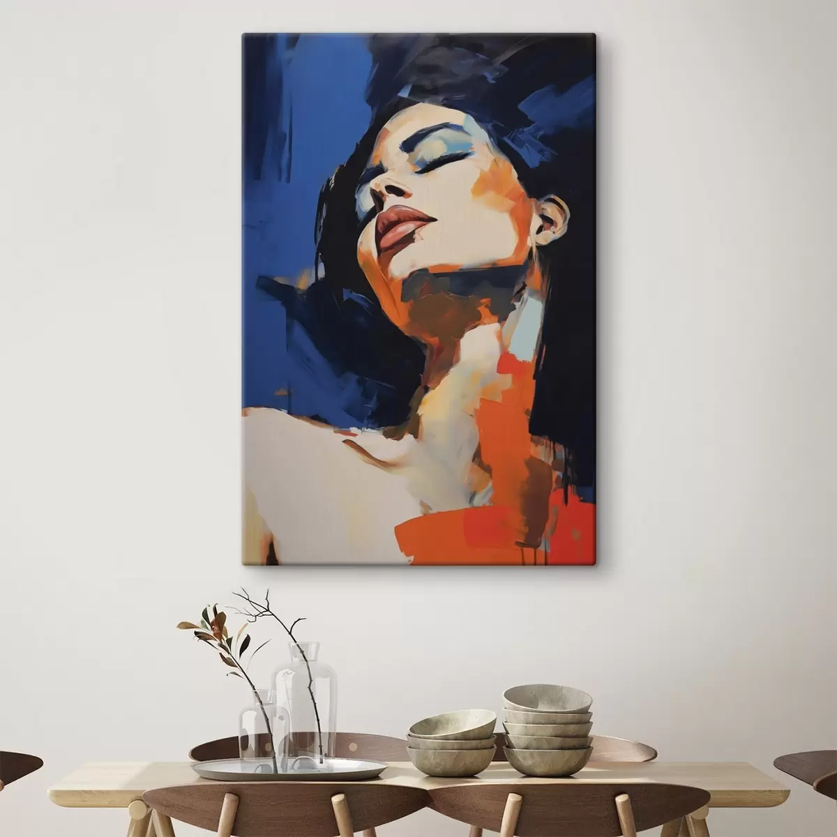 Tableau Jeune fille endormie, imitation d'un tableau s51139