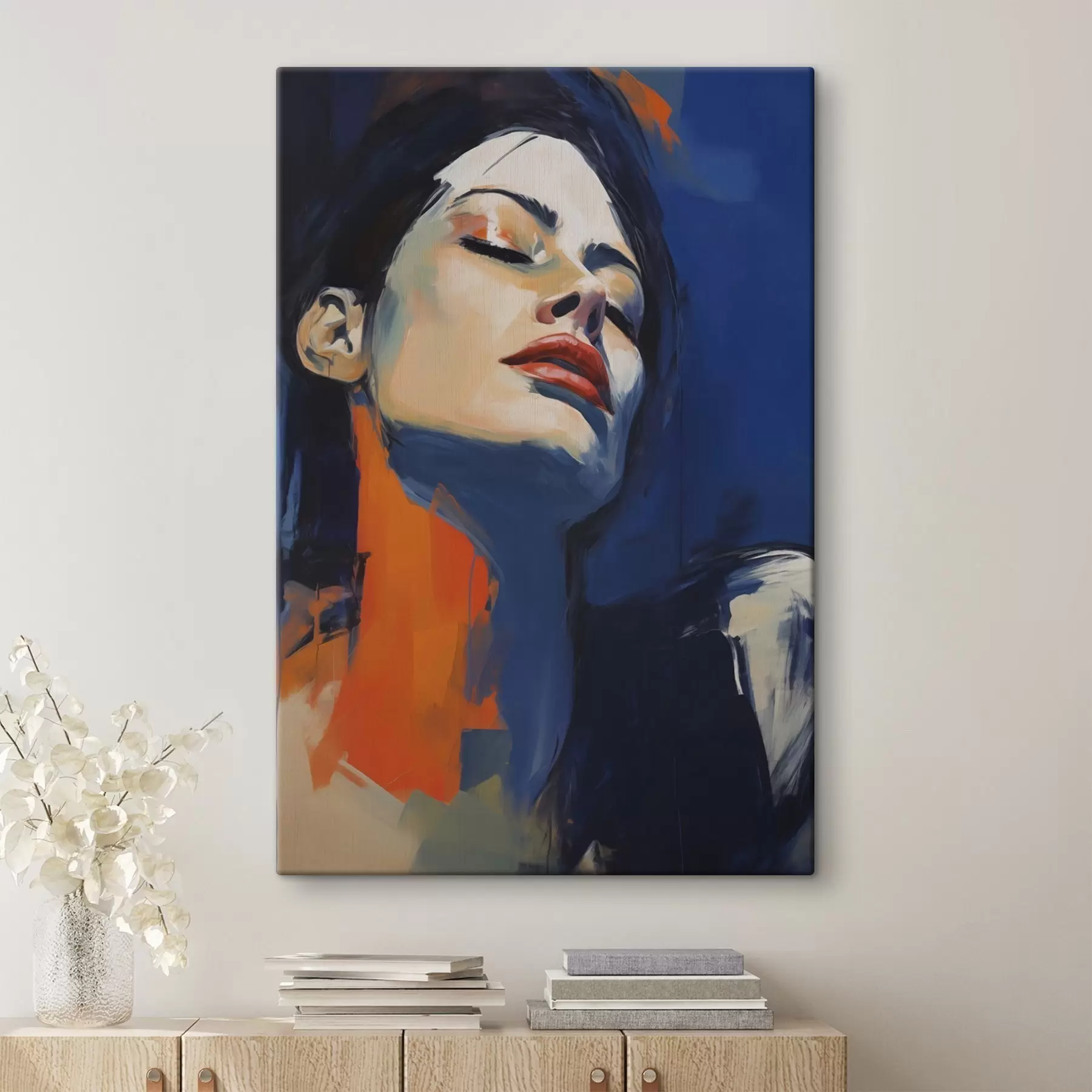 Tableau Jeune fille endormie, imitation d'un tableau s51140