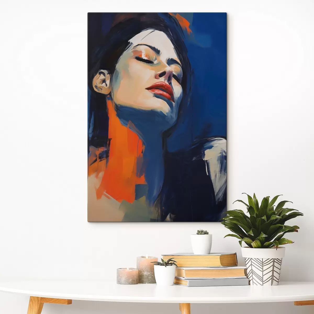 Tableau Jeune fille endormie, imitation d'un tableau s51140