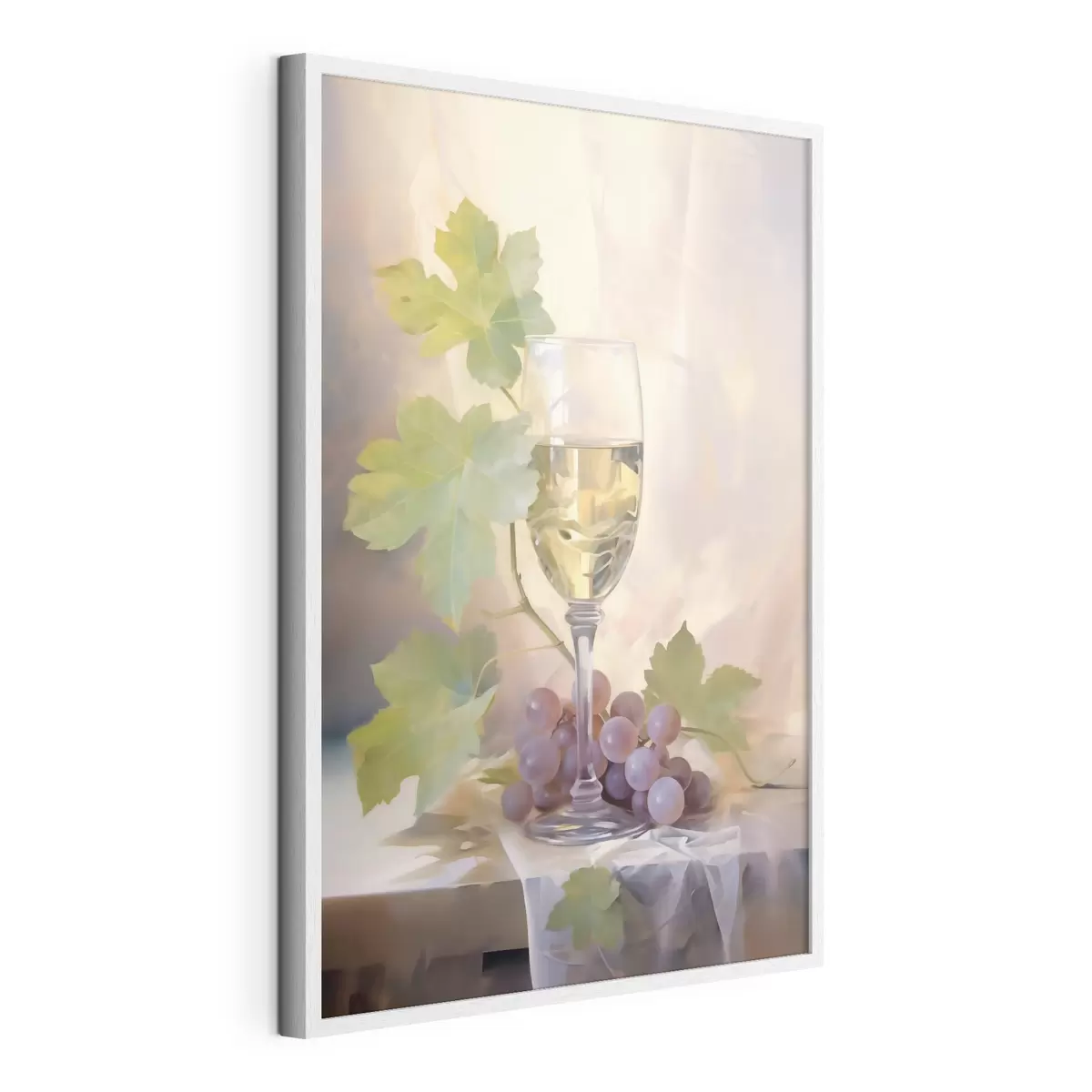 Poster Un verre de vin et des raisins, reproduction d'un tableau f51123