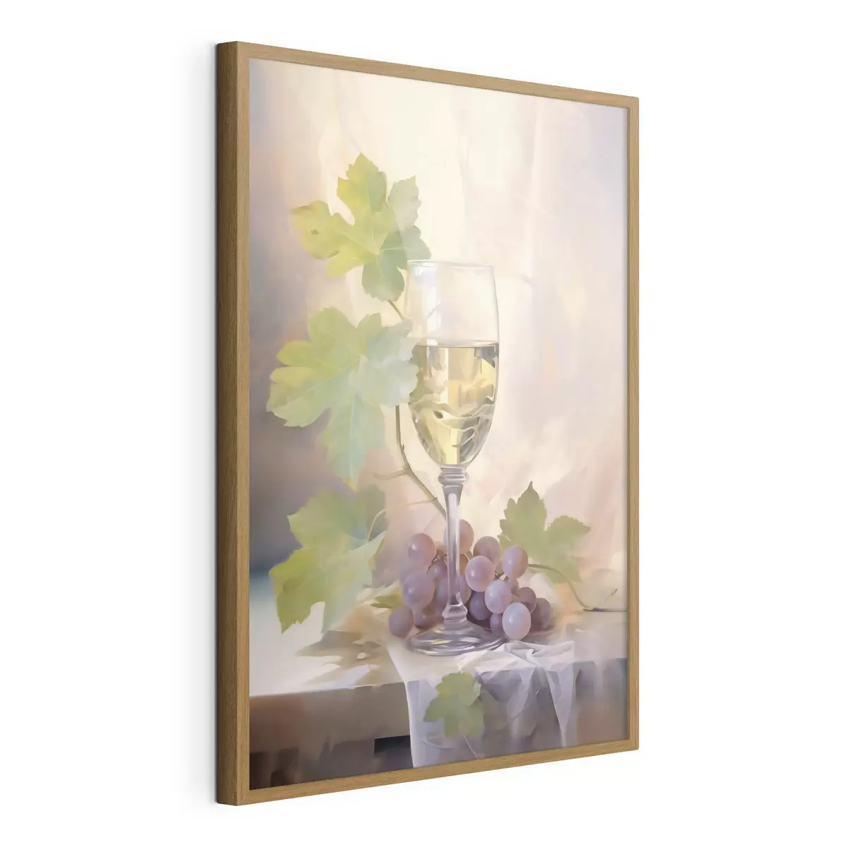 Poster Un verre de vin et des raisins, reproduction d'un tableau f51123