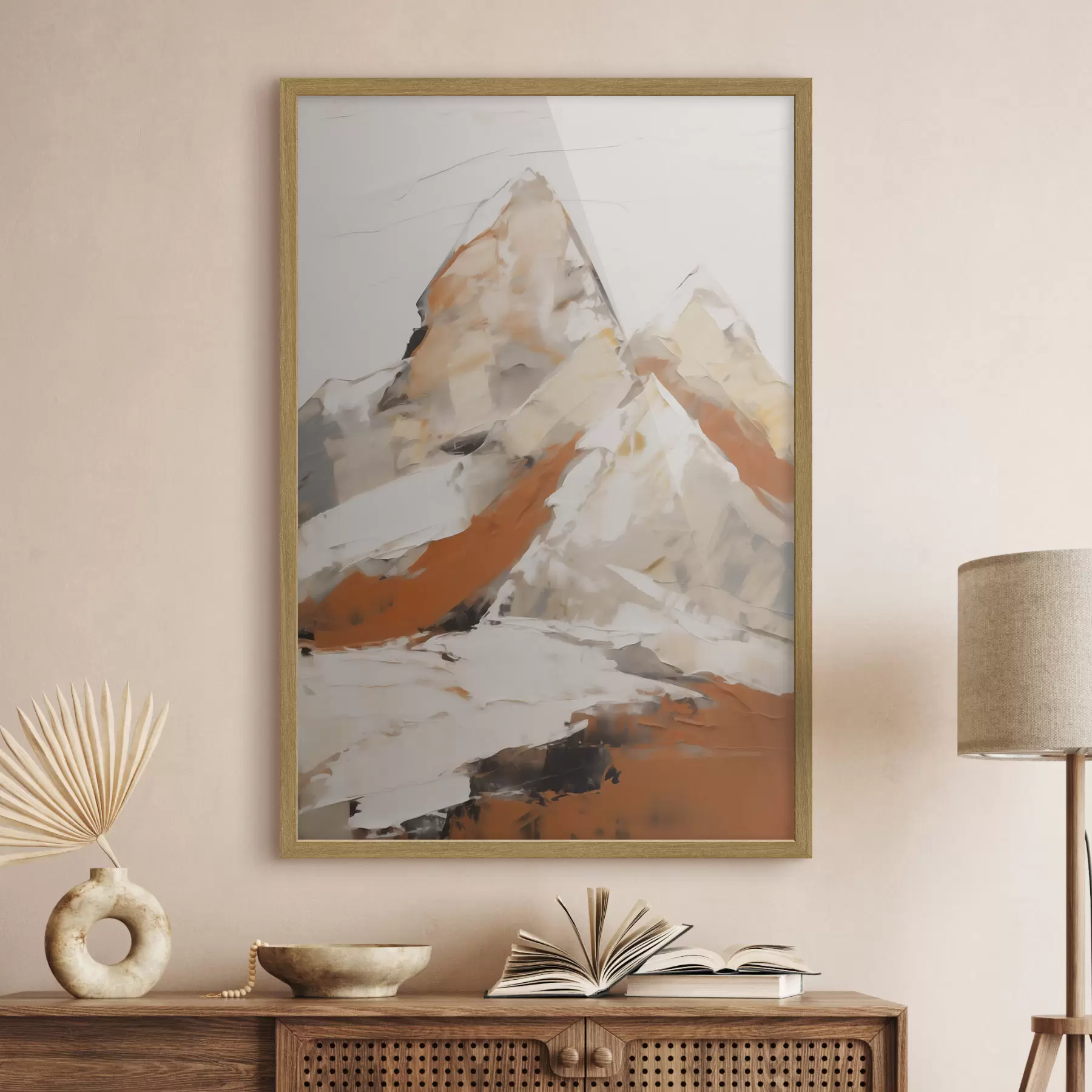 Papier peint Montagnes abstraites, imitation d'un tableau f51126