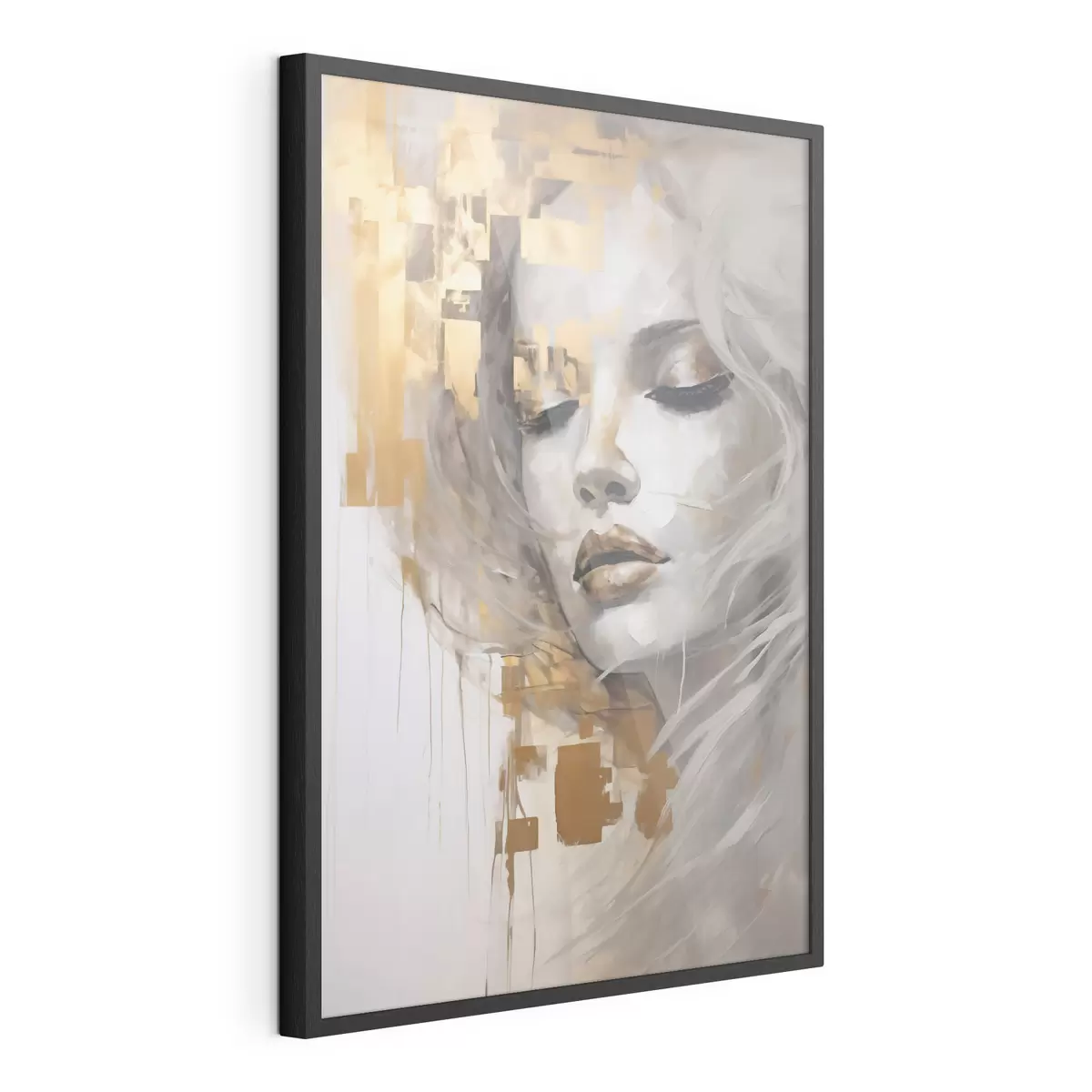 Poster Portrait abstrait d'une jeune femme, imitant une peinture f51130