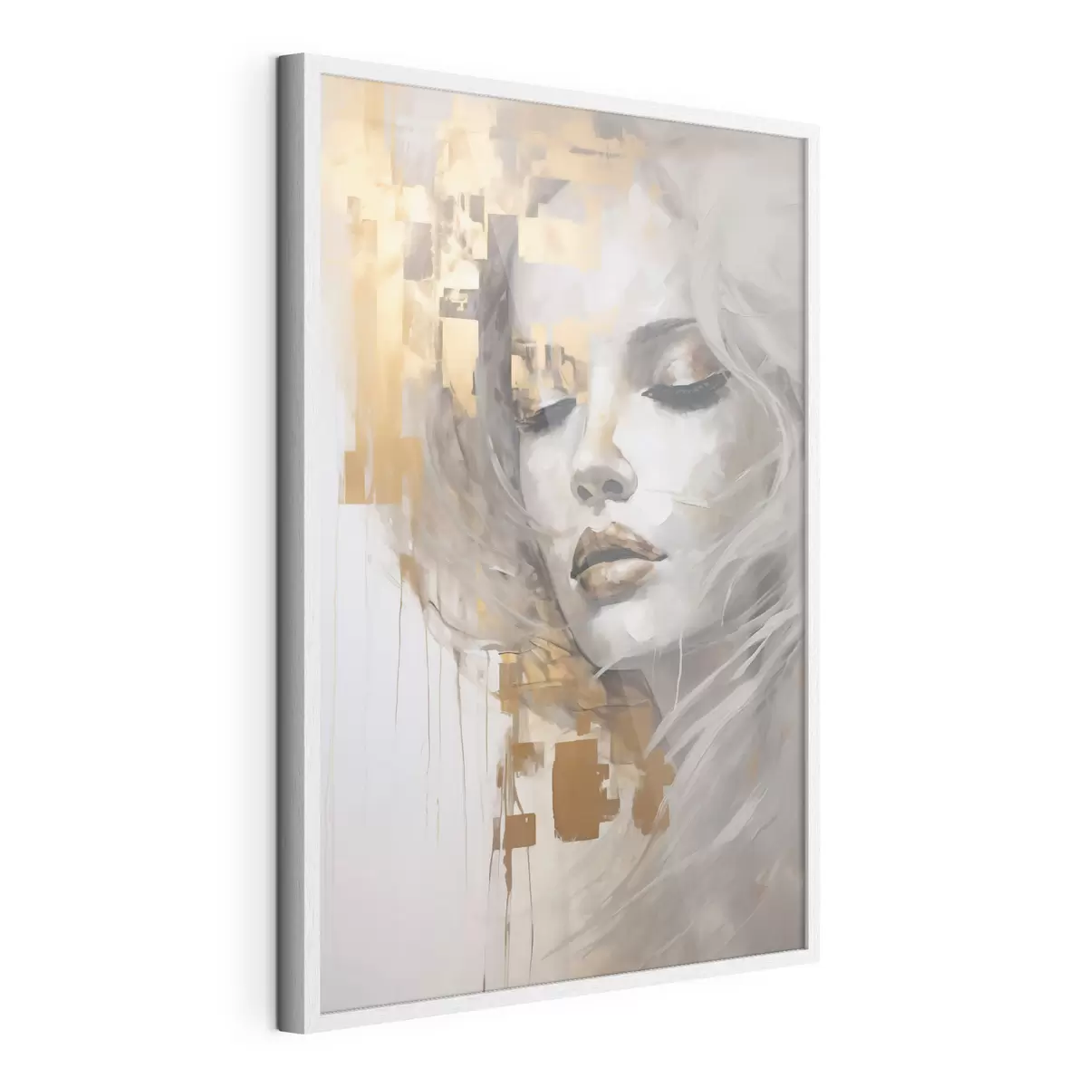 Poster Portrait abstrait d'une jeune femme, imitant une peinture f51130