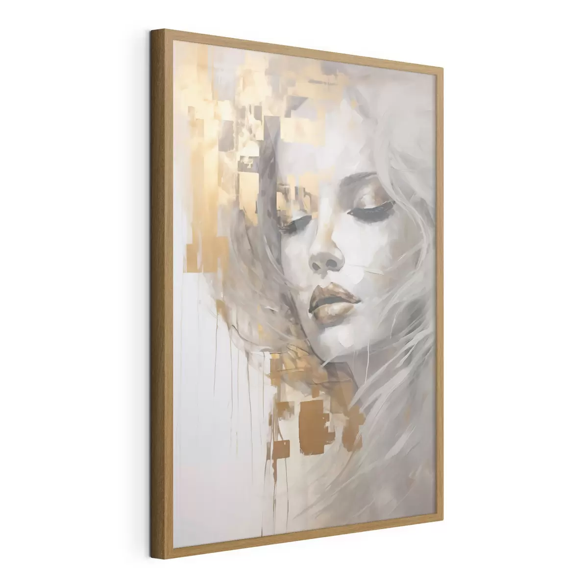 Poster Portrait abstrait d'une jeune femme, imitant une peinture f51130