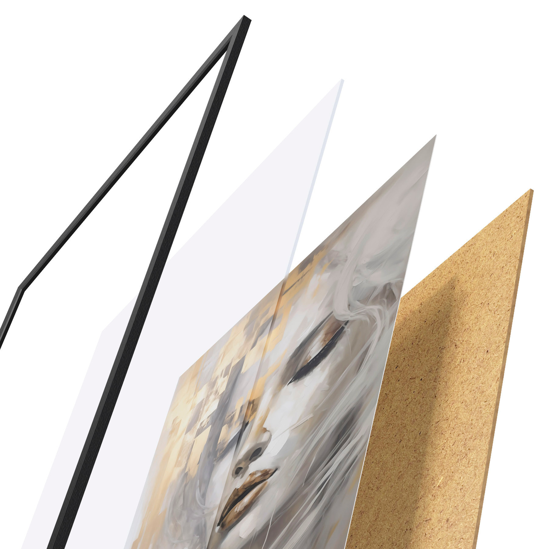 Poster Portrait abstrait d'une jeune femme, imitant une peinture f51130