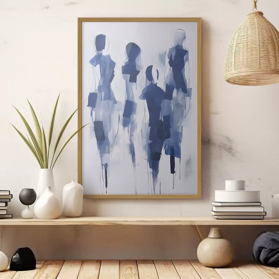 Papier peint Silhouettes abstraites, imitation de la peinture f51131