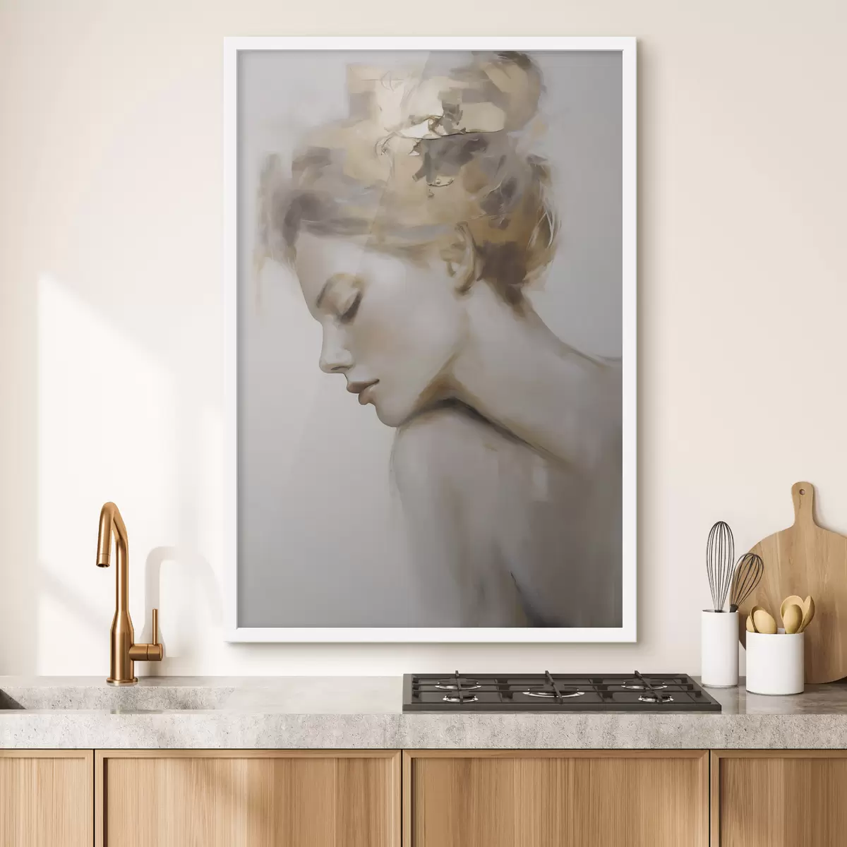 Poster Portrait d'une jeune fille les yeux fermés f51133