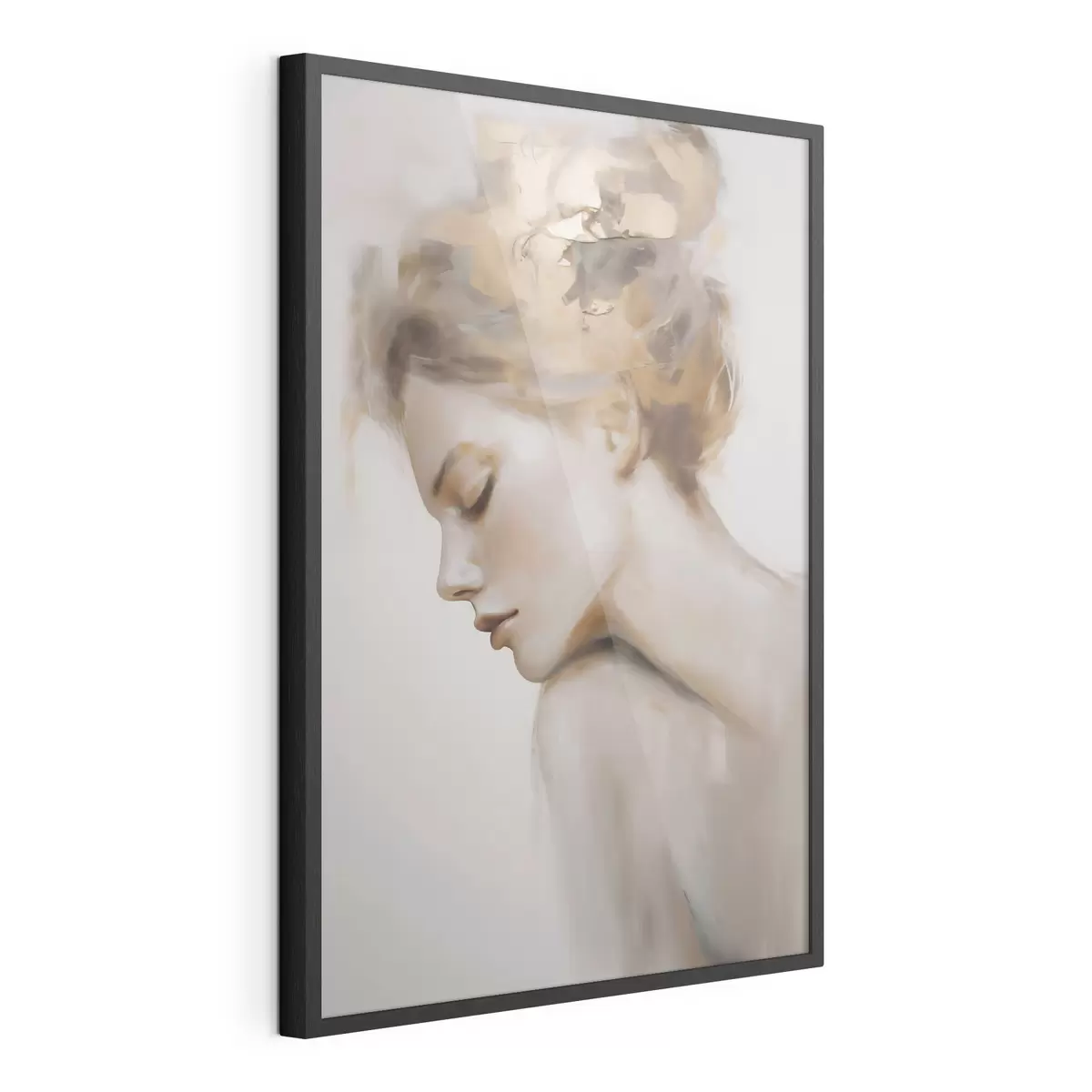 Poster Portrait d'une jeune fille les yeux fermés f51133
