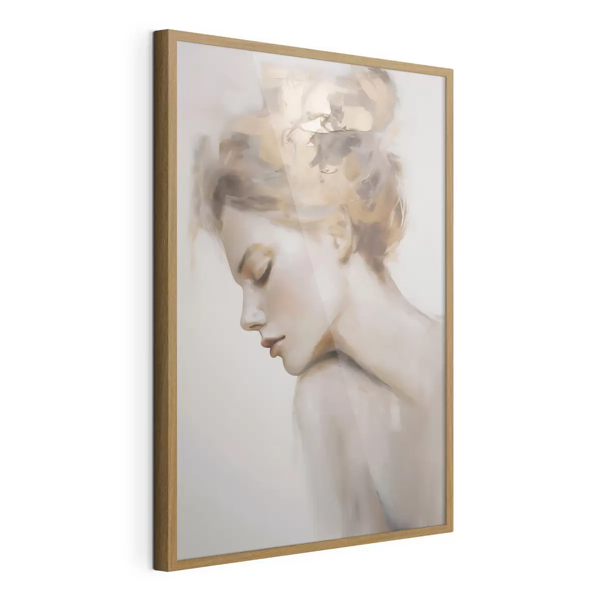 Poster Portrait d'une jeune fille les yeux fermés f51133