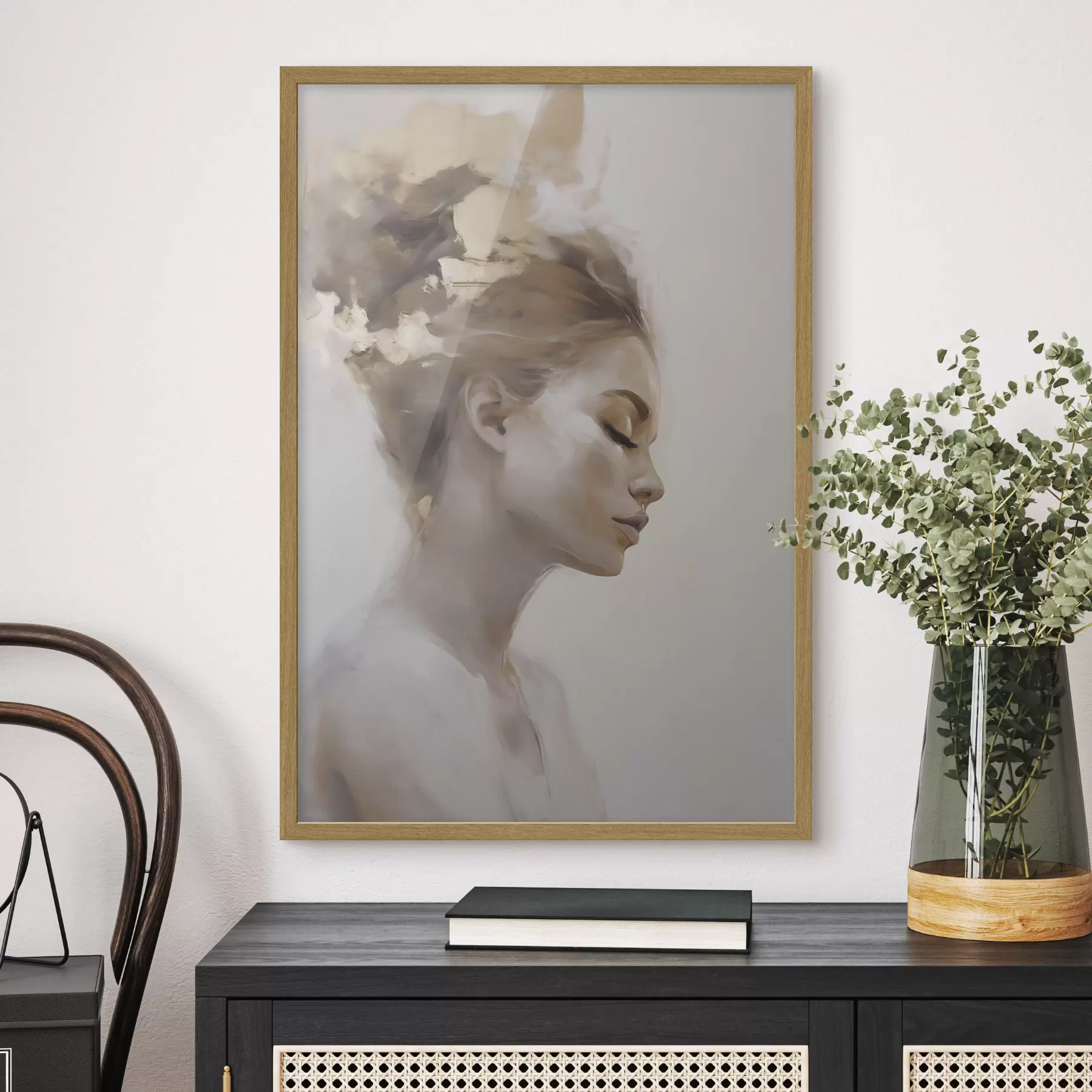 Papier peint Portrait de profil d'une jeune femme f51134