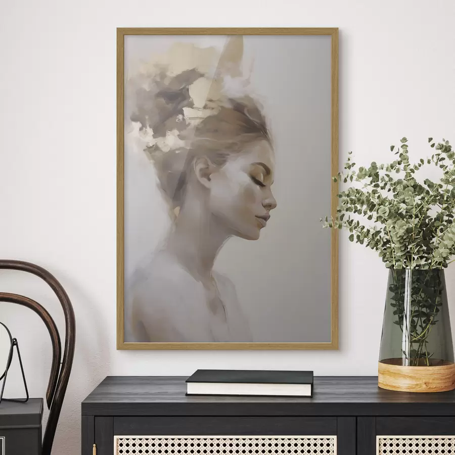 Papier peint Portrait de profil d'une jeune femme f51134
