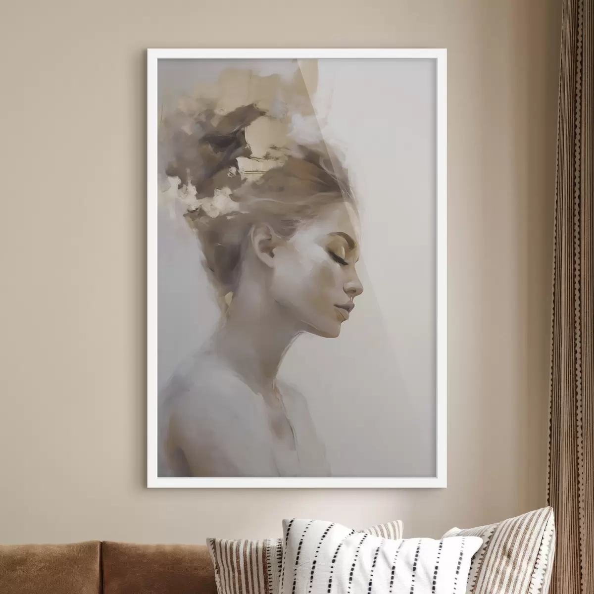 Poster Portrait de profil d'une jeune femme f51134