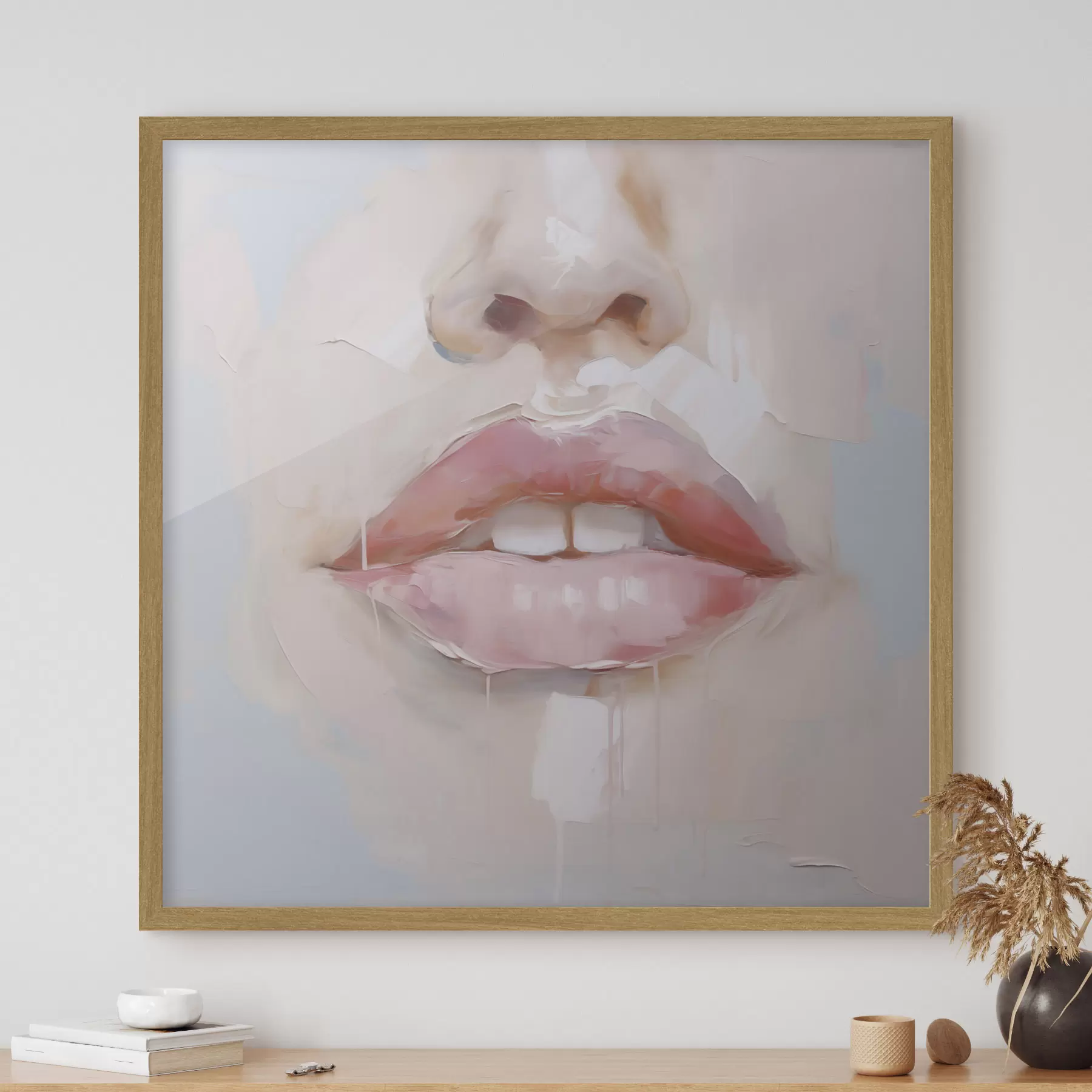 Papier peint Lèvres, imitation d'un tableau f51138