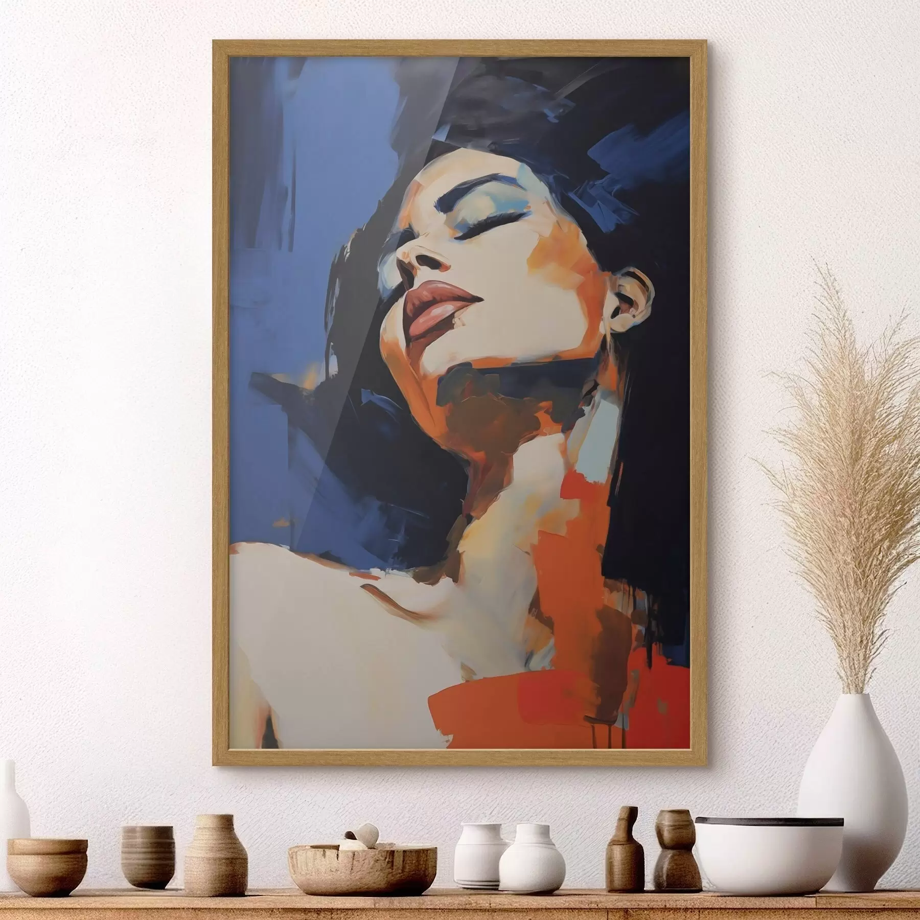 Papier peint Jeune fille endormie, imitation d'un tableau f51139