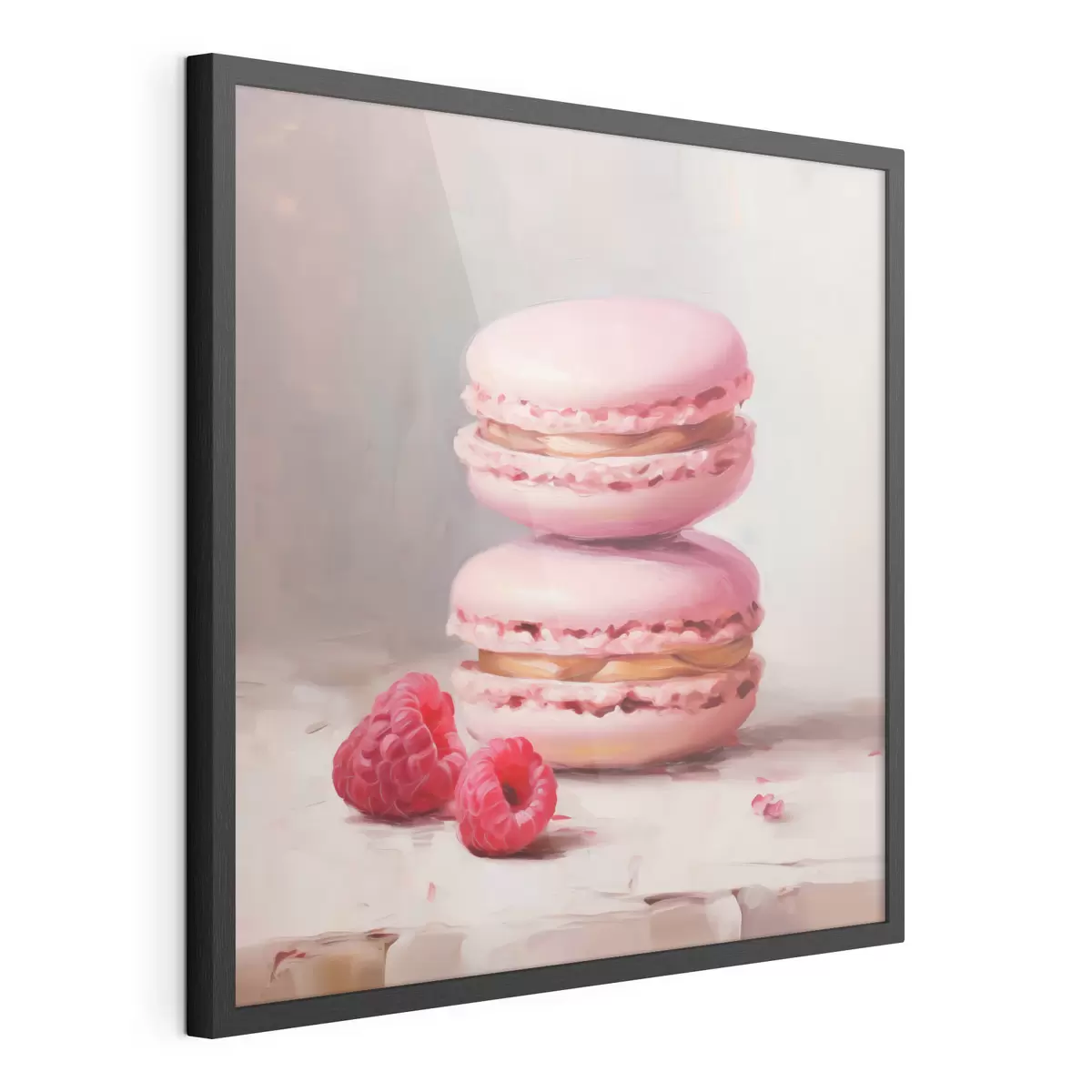 Poster Macarons et framboises, imitation d'un tableau f51144