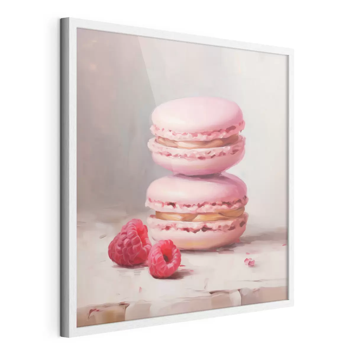 Poster Macarons et framboises, imitation d'un tableau f51144