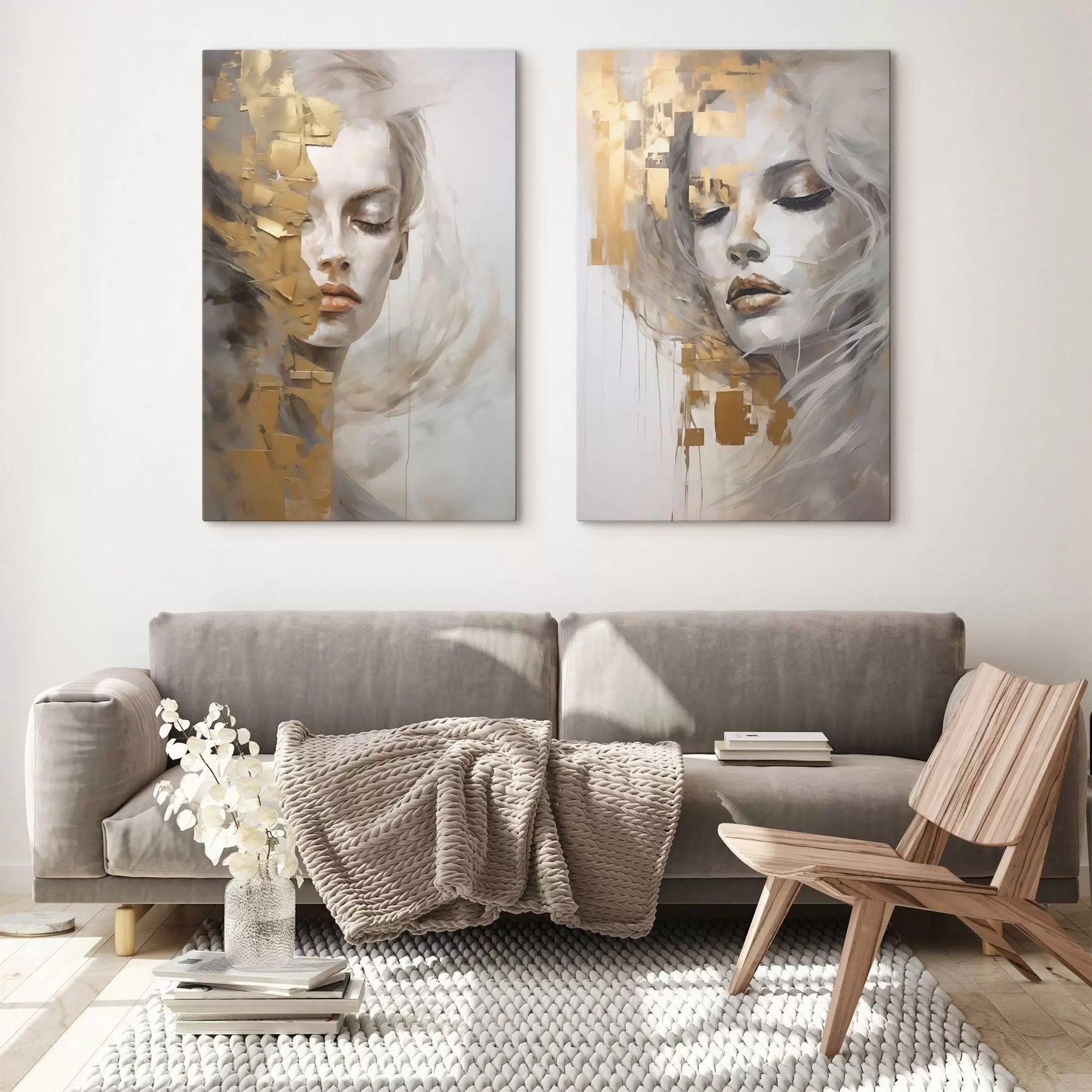 Tableau Portrait abstrait, imitation d'un tableau m31096