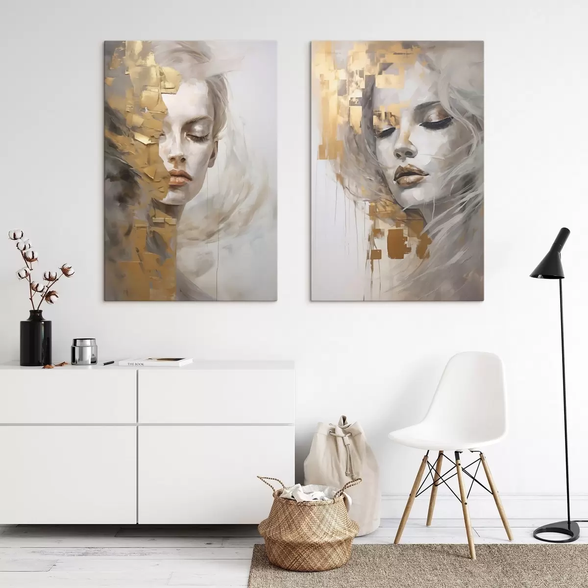 Tableau Portrait abstrait, imitation d'un tableau m31096