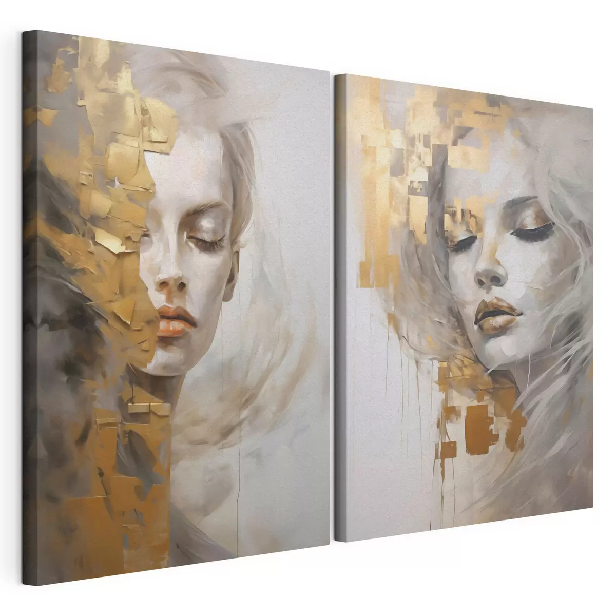 Tableau Portrait abstrait, imitation d'un tableau m31096