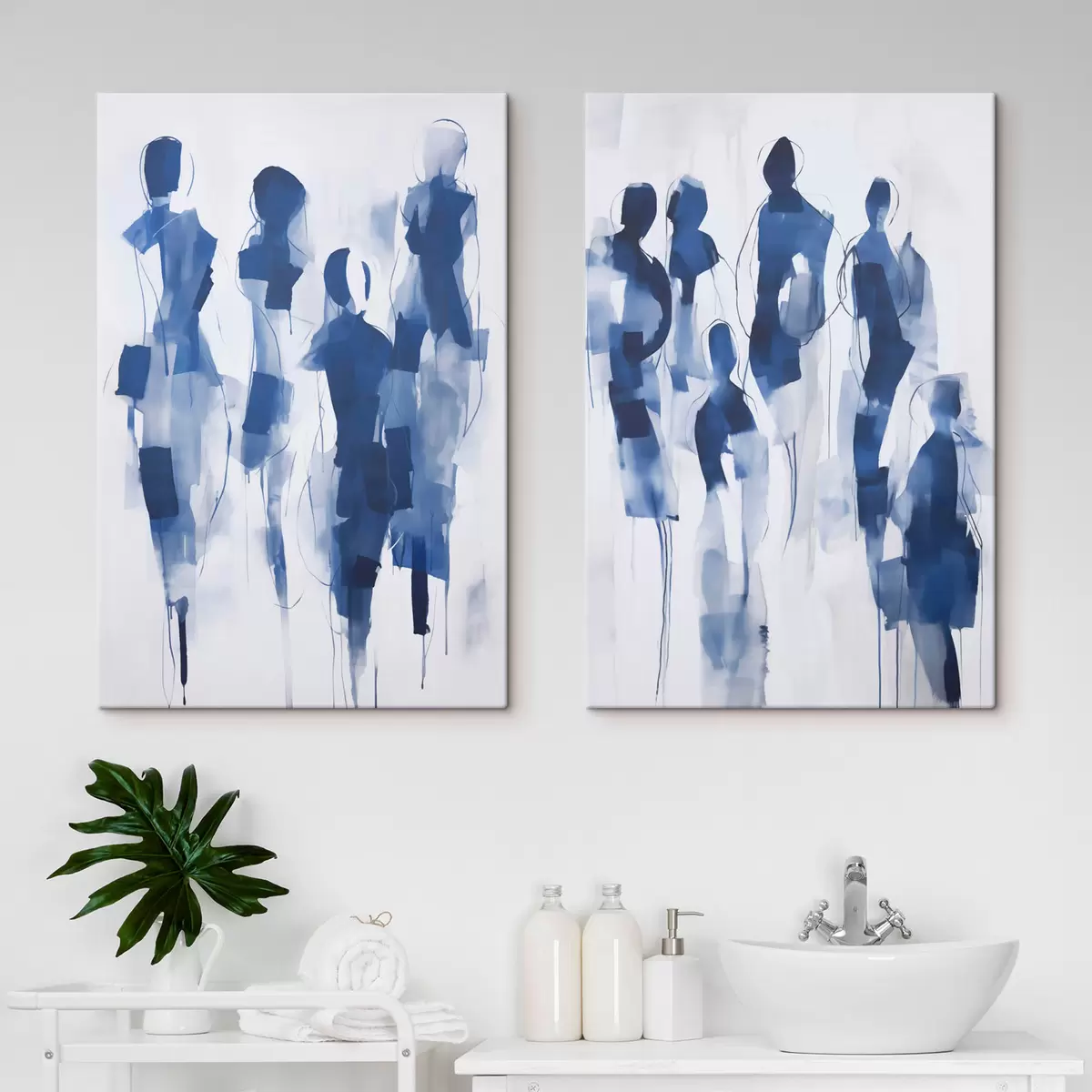 Tableau Silhouettes abstraites, imitation de la peinture m31097