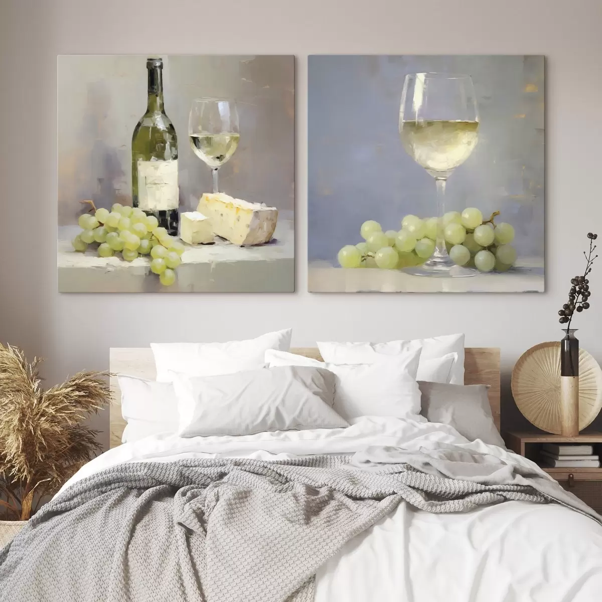 Tableau Vin et raisins, imitation d'un tableau m31099