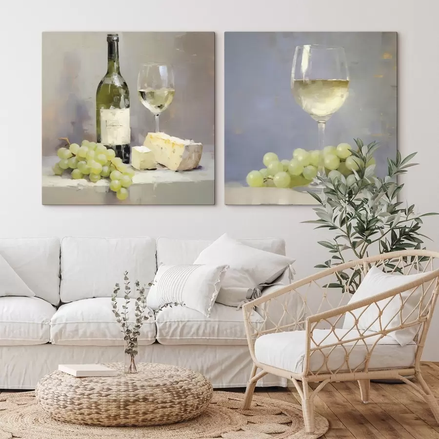 Tableau Vin et raisins, imitation d'un tableau m31099