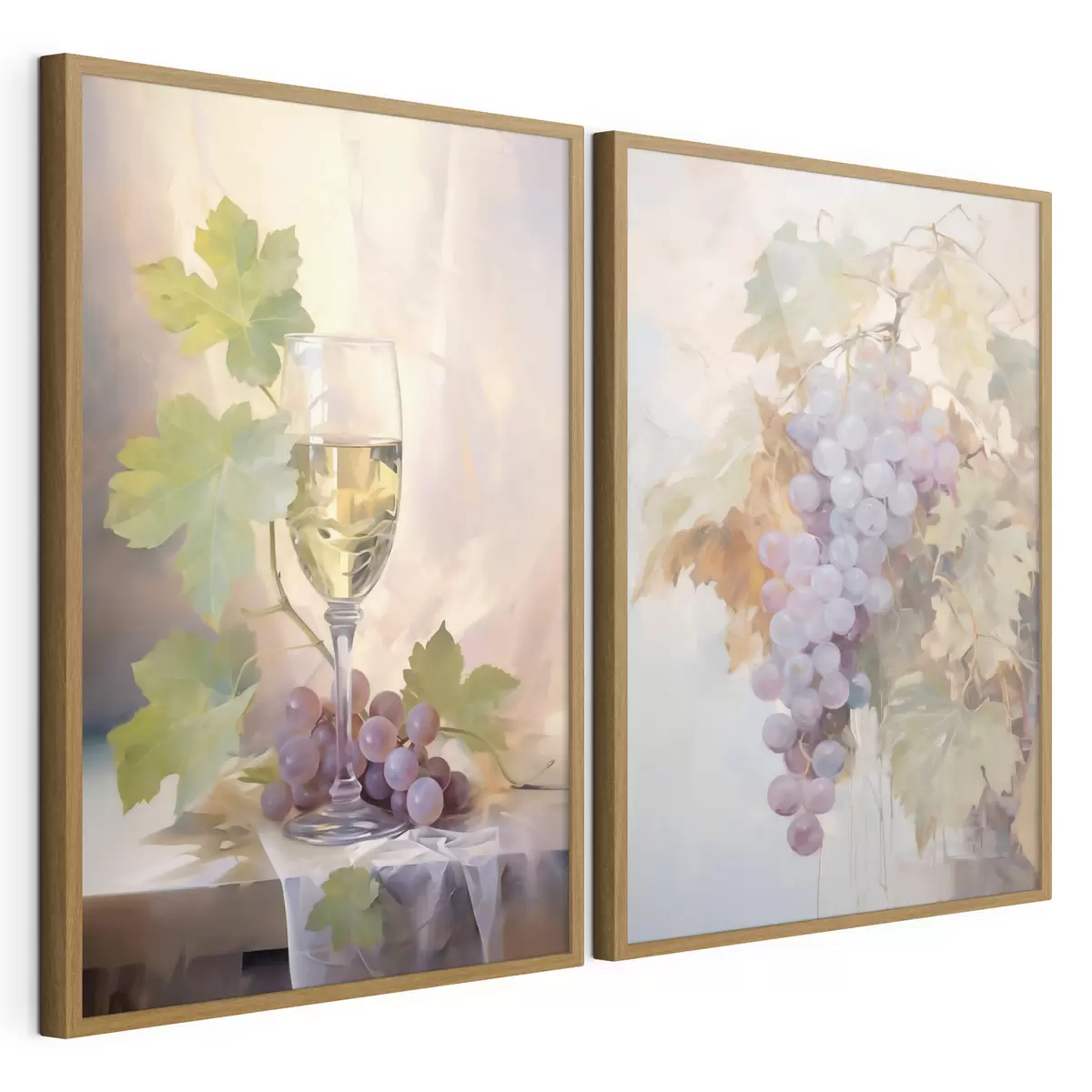 Poster Un verre de vin et des raisins, reproduction d'un tableau d31093