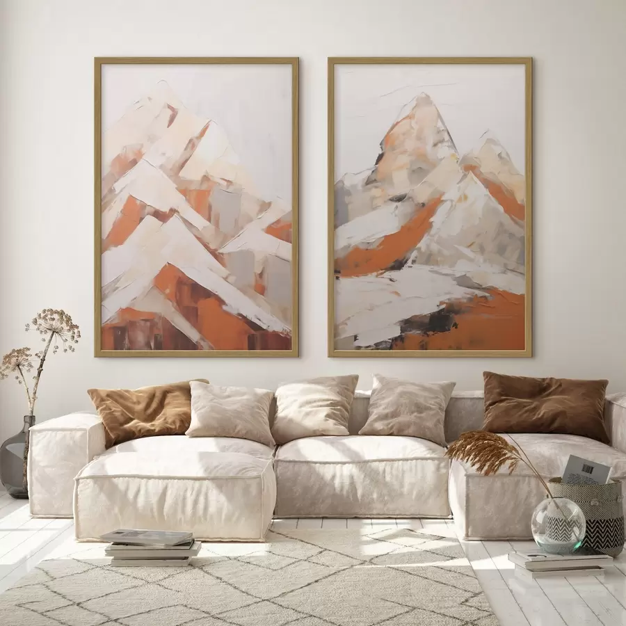 Papier peint Montagnes, imitation d'un tableau d31094