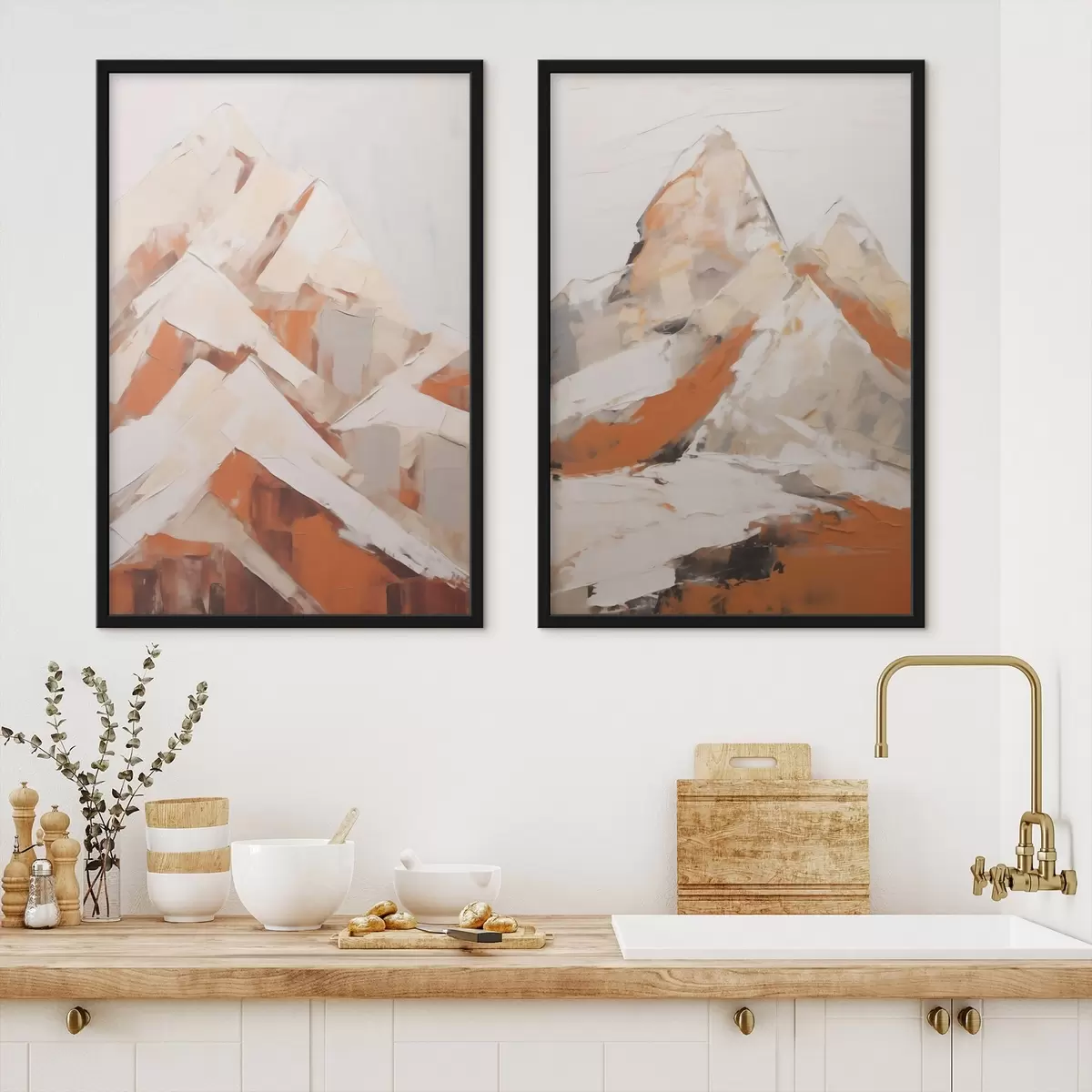 Poster Montagnes, imitation d'un tableau d31094
