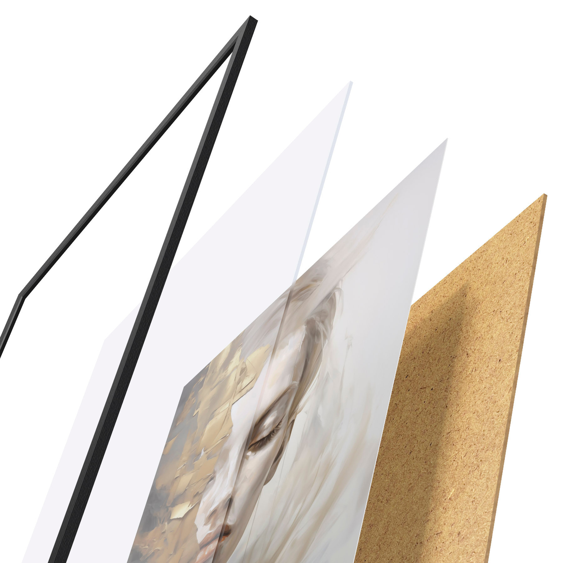Poster Portrait abstrait, imitation d'un tableau d31096