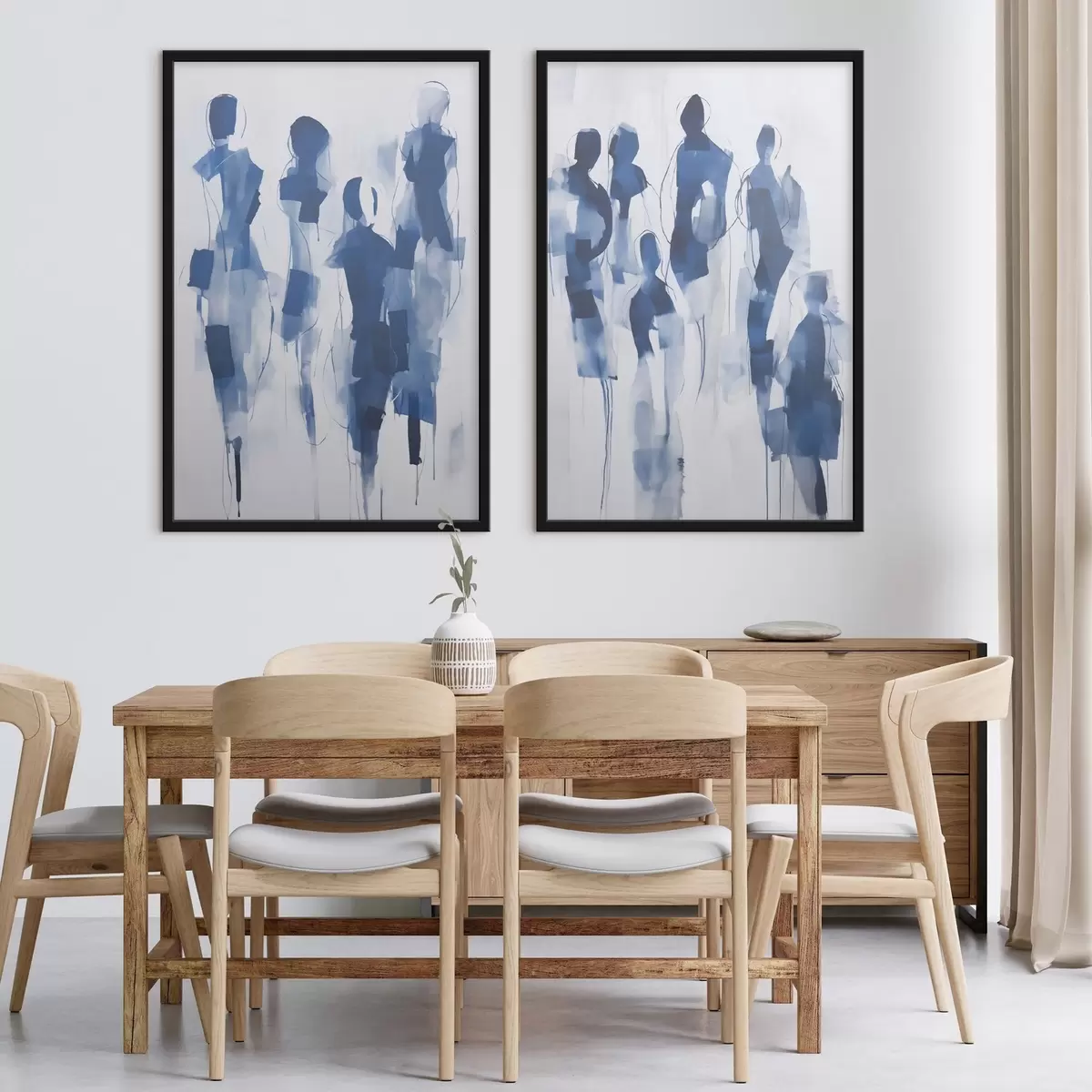 Poster Silhouettes abstraites, imitation de la peinture d31097