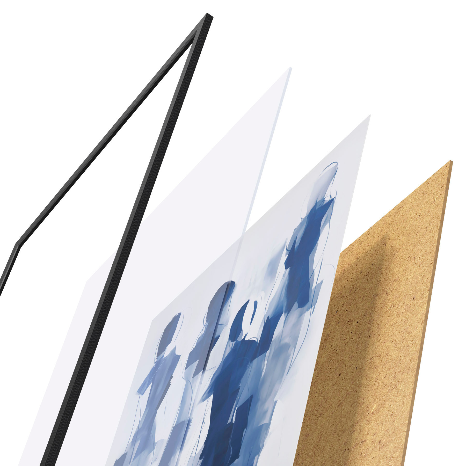 Poster Silhouettes abstraites, imitation de la peinture d31097