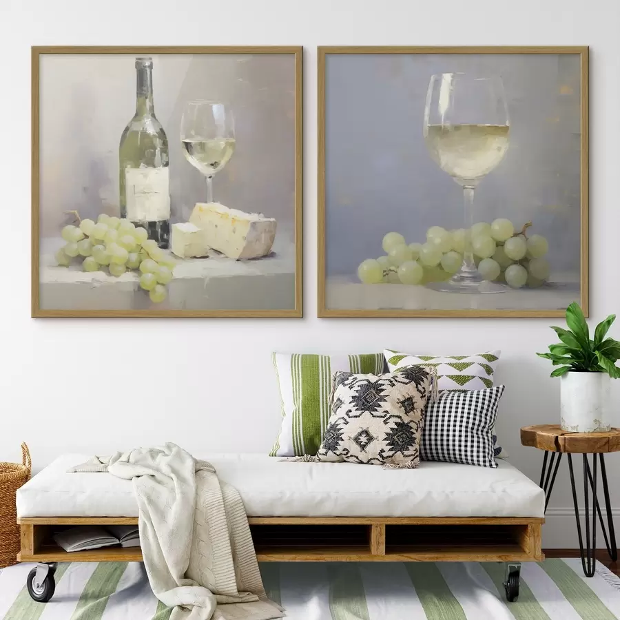Papier peint Vin et raisins, imitation d'un tableau d31099