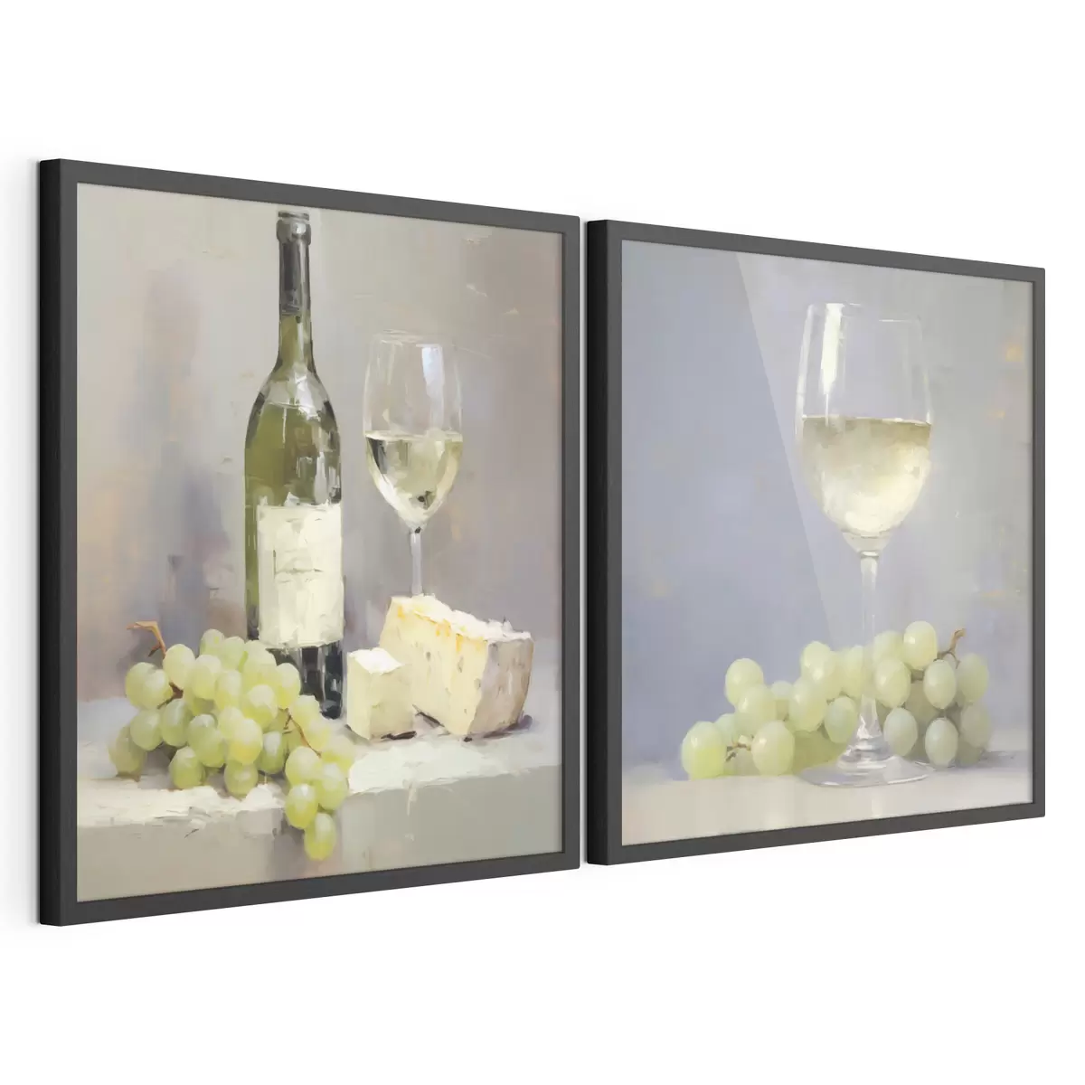 Poster Vin et raisins, imitation d'un tableau d31099