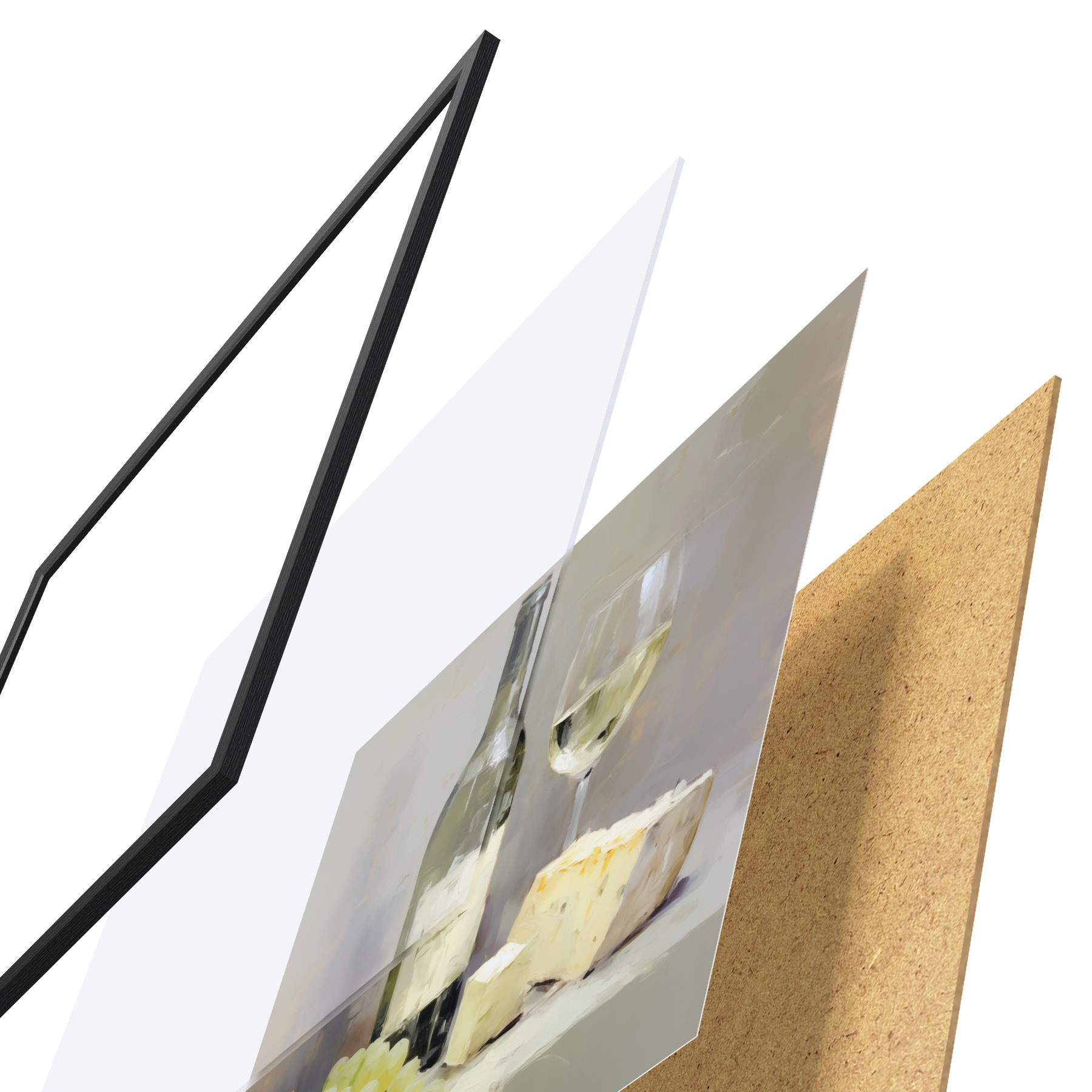 Poster Vin et raisins, imitation d'un tableau d31099