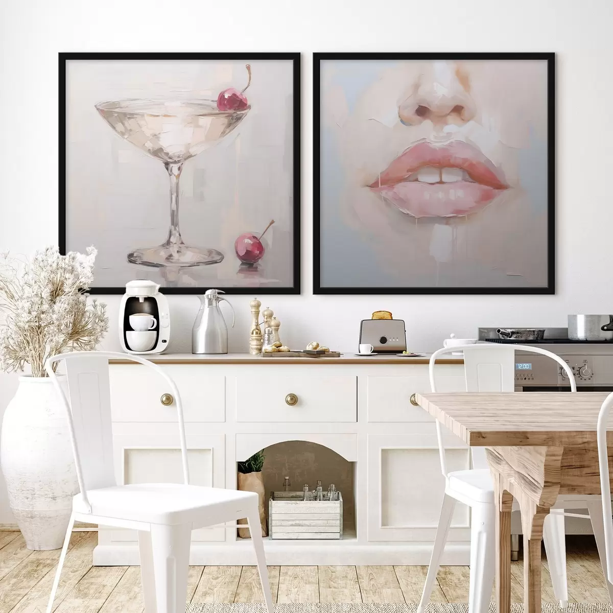 Poster Des lèvres et un cocktail, une imitation d'un tableau d31100