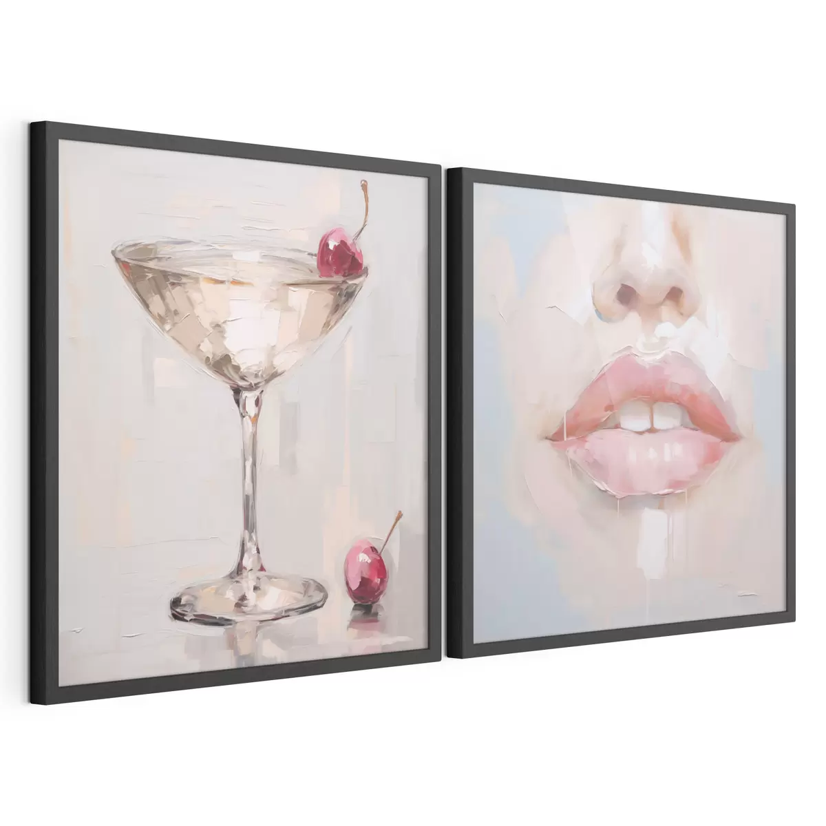 Poster Des lèvres et un cocktail, une imitation d'un tableau d31100