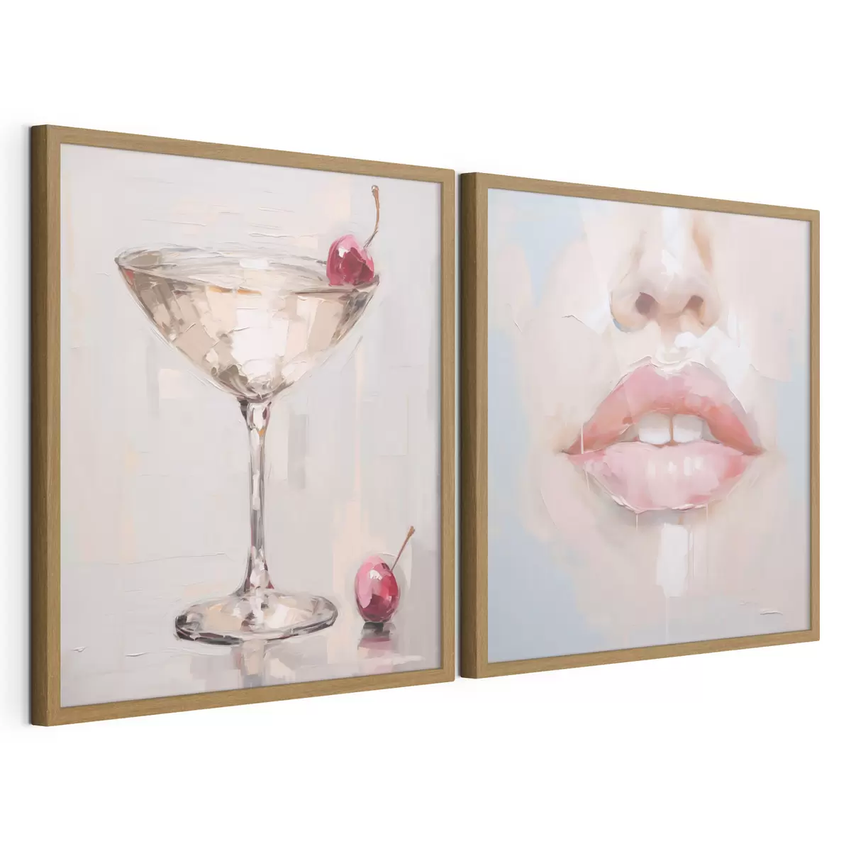 Poster Des lèvres et un cocktail, une imitation d'un tableau d31100