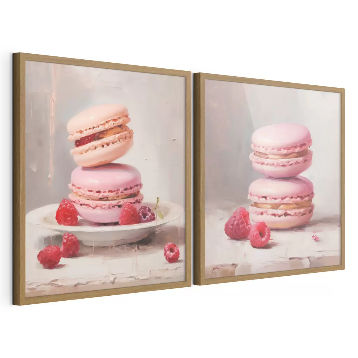 Poster Macarons et framboises, imitation d'un tableau d31103