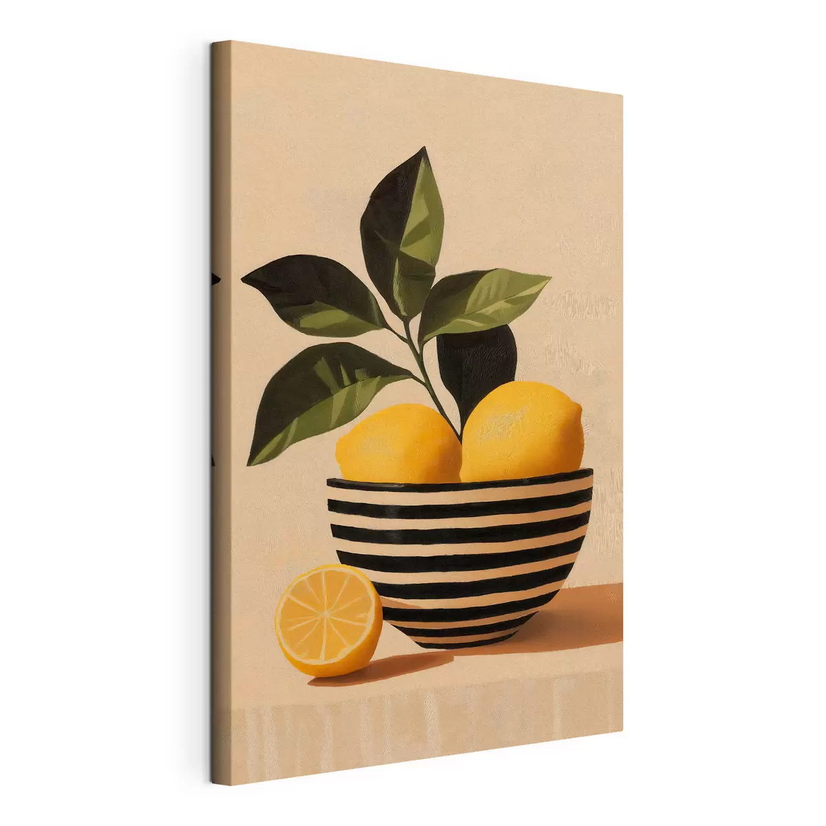 Tableau Des citrons dans un saladier rayé s51046