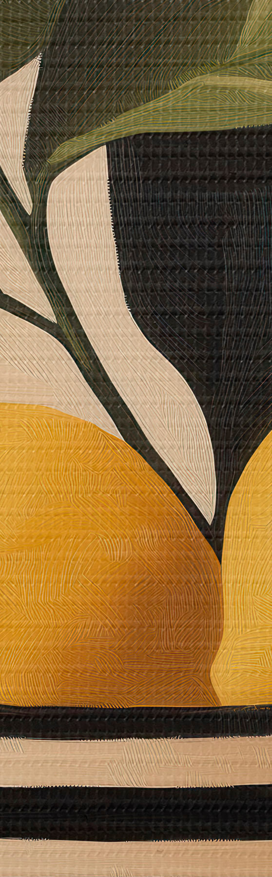 Tableau Des citrons dans un saladier rayé s51046
