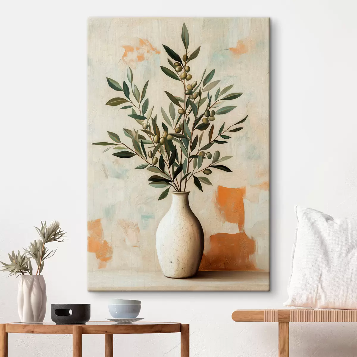 Tableau Des branches d'olivier dans un vase s51047