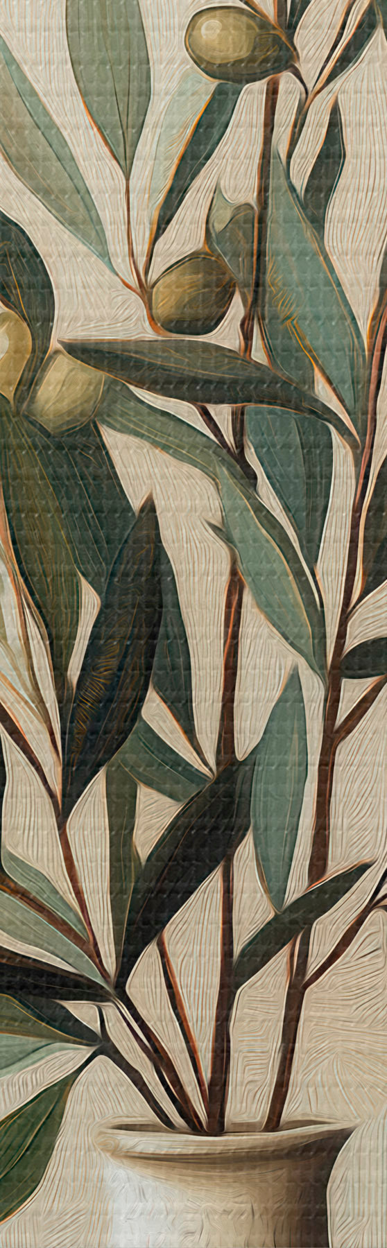 Tableau Des branches d'olivier dans un vase s51047